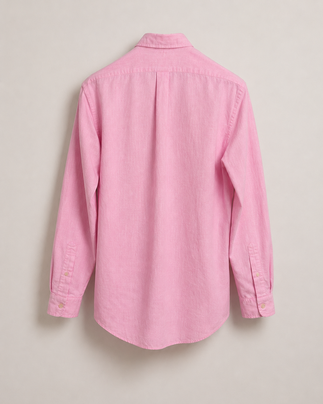 Back view of vintage Ralph Lauren hamptons pink linen oversized shirt slim fit