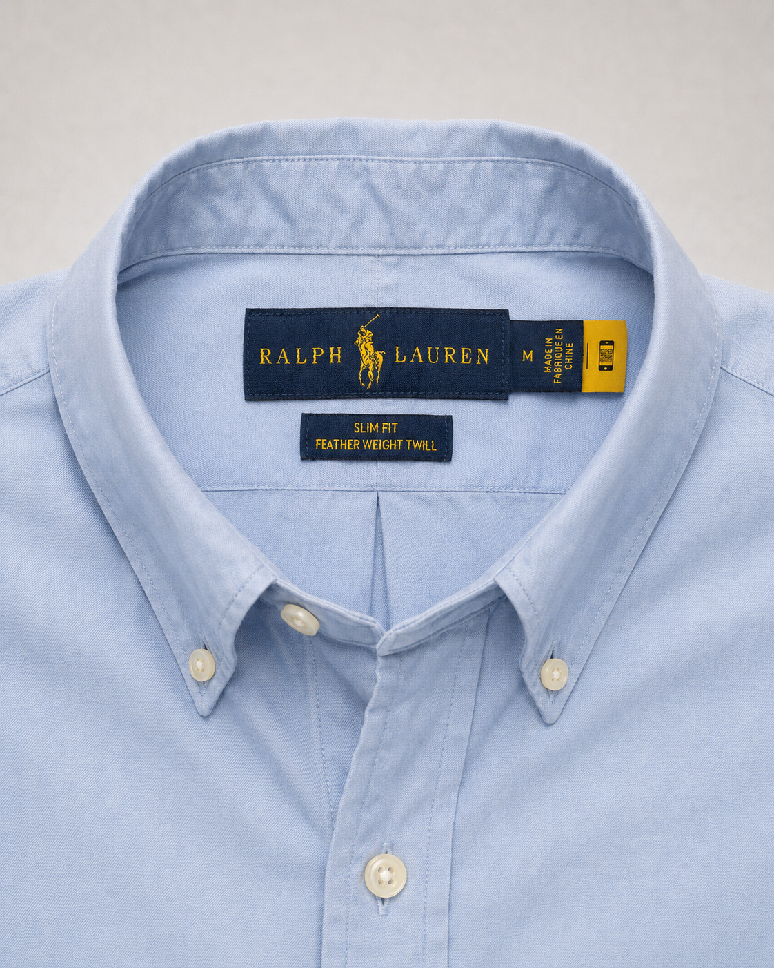 Pre-loved Ralph Lauren Light Blue Twill Shirt – Slim Fit Button Down