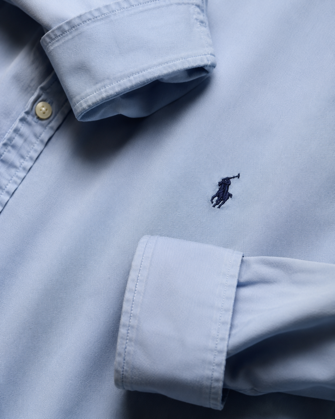 Pre-loved Ralph Lauren Light Blue Twill Shirt – Slim Fit Button Down