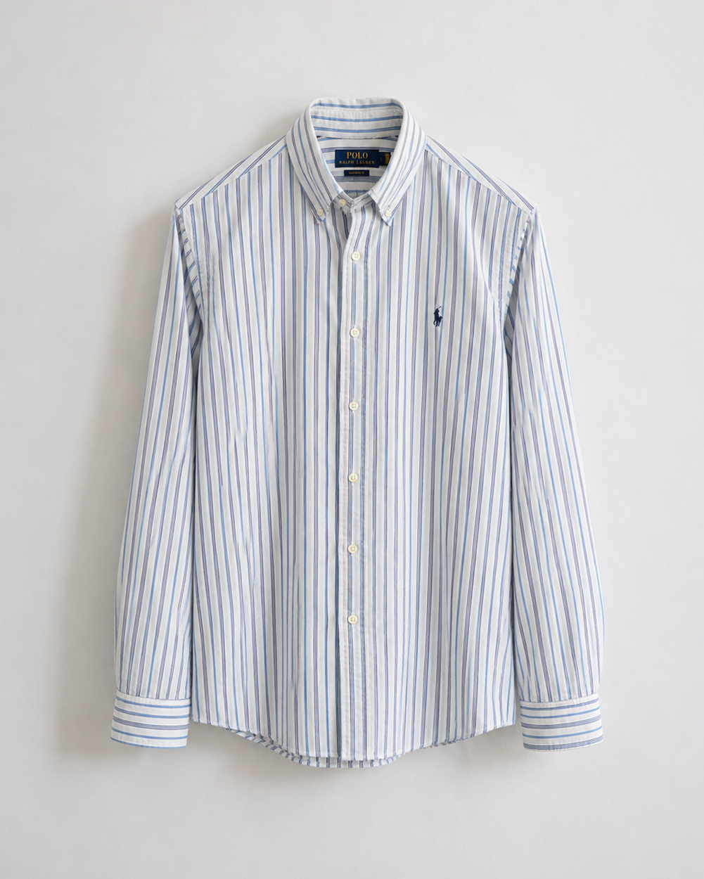 Vintage Ralph Lauren navy blue and white striped Oxford shirt oversized custom fit
