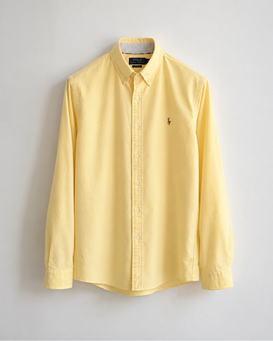 Vintage Ralph Lauren butter yellow Oxford shirt oversized custom fit