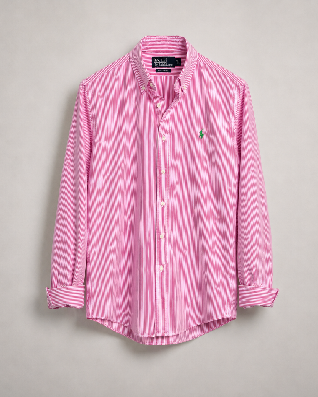 Authentic vintage Polo Ralph Lauren pink and white striped button down shirt