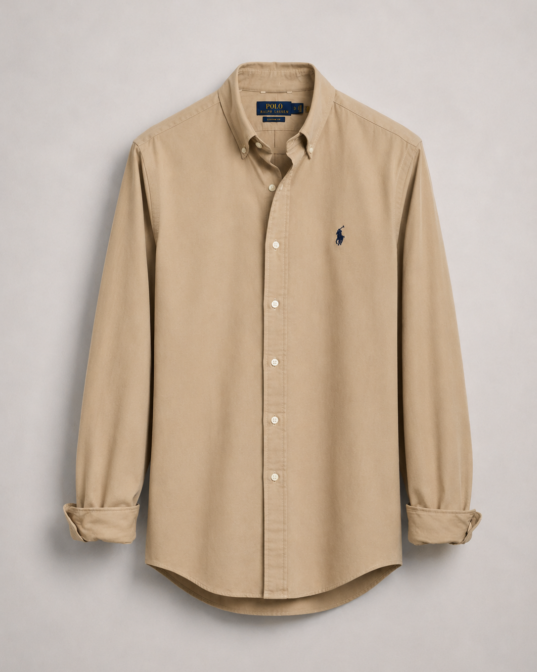 Pre-loved Ralph Lauren Beige Shirt – Oversized Custom Fit Button Down