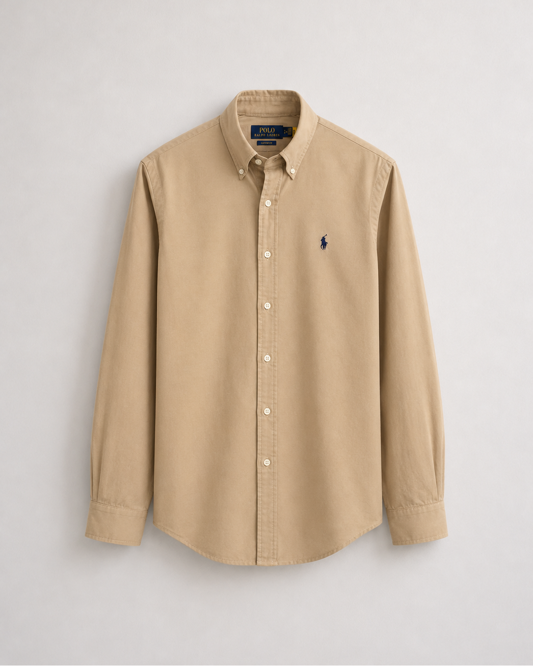 Pre-loved Ralph Lauren Beige Shirt – Oversized Custom Fit Button Down