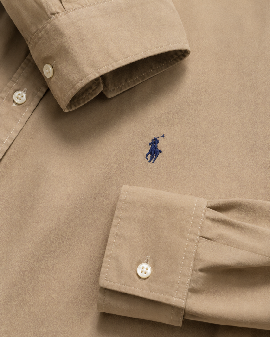 Pre-loved Ralph Lauren Beige Shirt – Oversized Custom Fit Button Down
